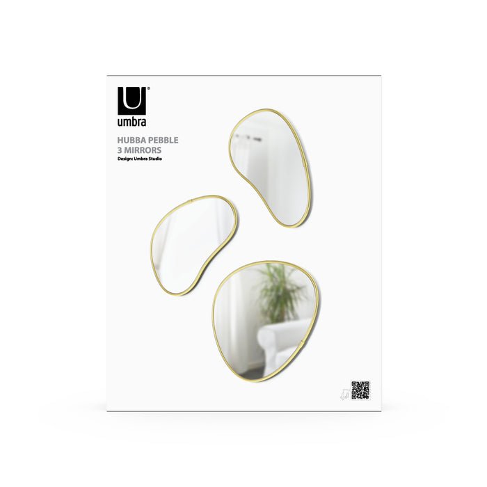 Umbra Hubba Pebble Spiegel - Set van 3 - Brass