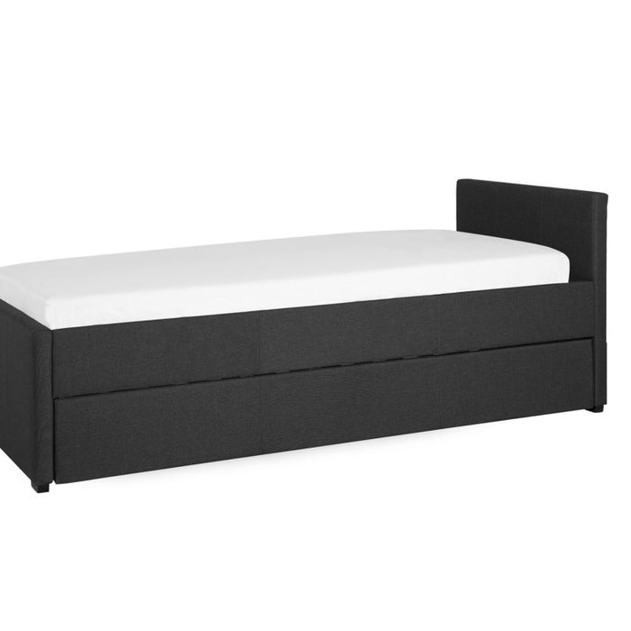 Beliani-MARMANDE-Onderschuifbed-Donkergrijs-90 x 200 cm-Polyester