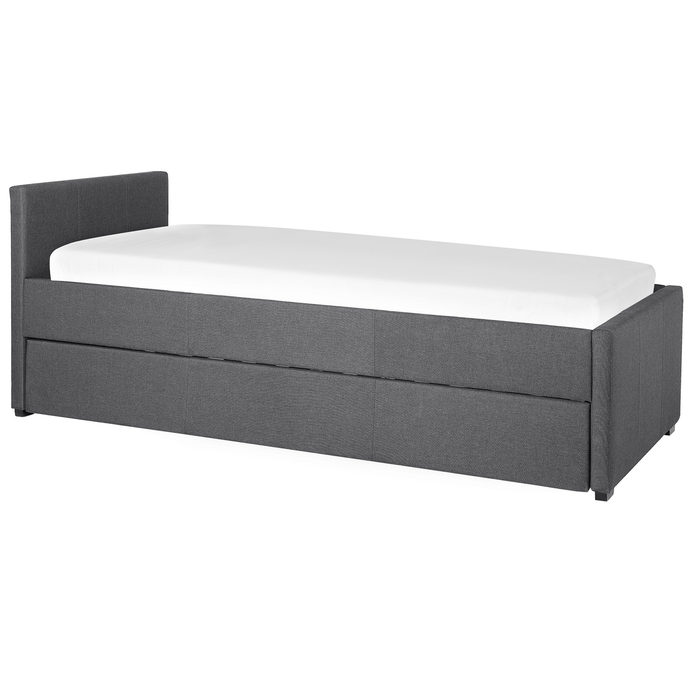 Beliani-MARMANDE-Onderschuifbed-Donkergrijs-90 x 200 cm-Polyester