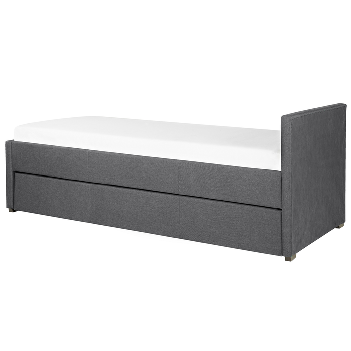 Beliani-MARMANDE-Onderschuifbed-Donkergrijs-90 x 200 cm-Polyester