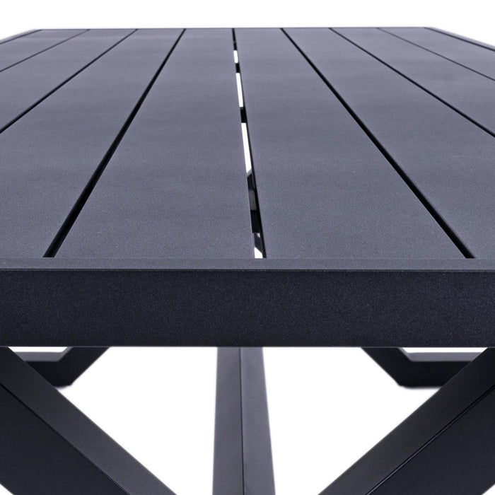 luxe aluminium picknicktafel Dex 200 cm zwart