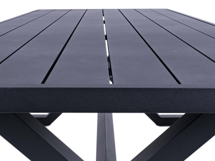 luxe aluminium picknicktafel Dex 200 cm zwart