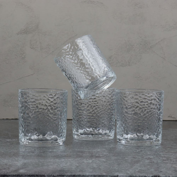 Orange85 Drinkglazen Geribbeld Relief Kristal 4 Stuks 230 ml