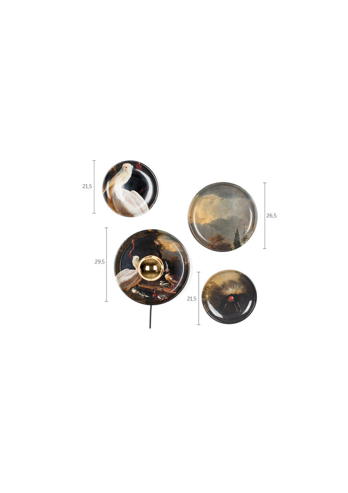 Bold Monkey No Food Here wandlamp (set van 4) birds - Multi colour