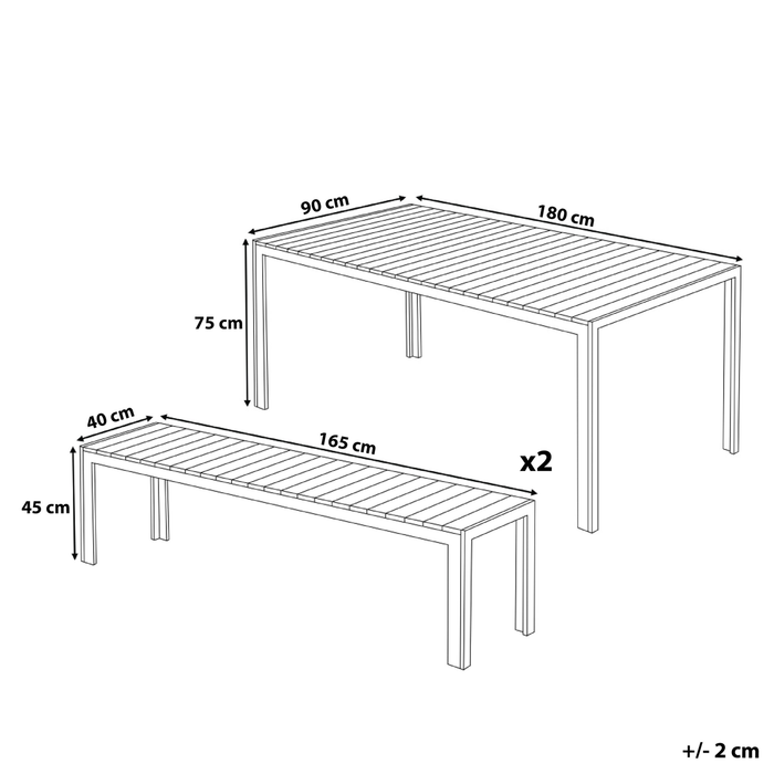 Beliani - NARDO - Tuinset voor 6 - Wit - Kunsthout