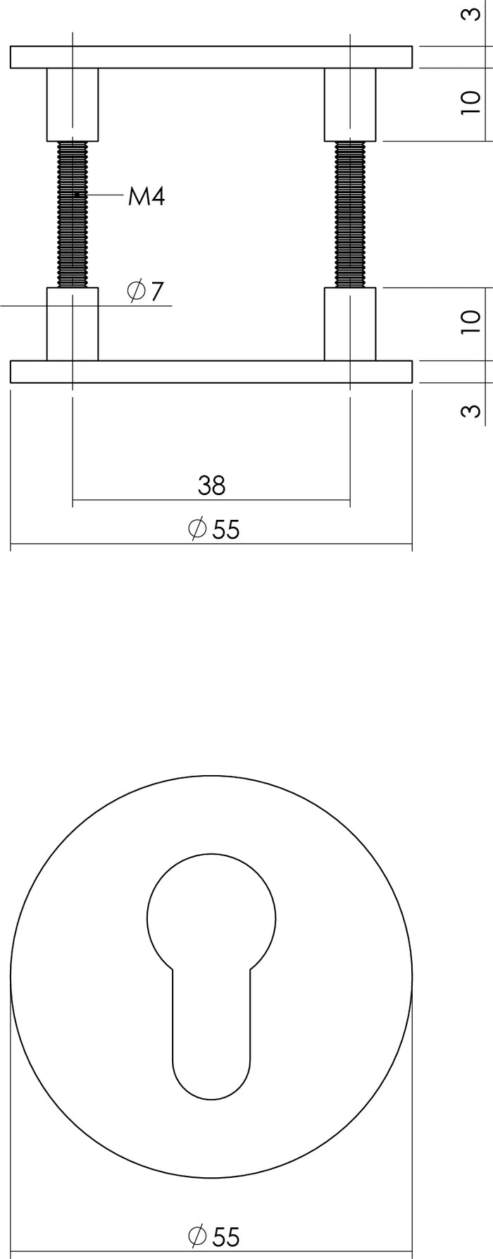 Intersteel Magneet rozet rond met toilet-|badkamersluiting rvs