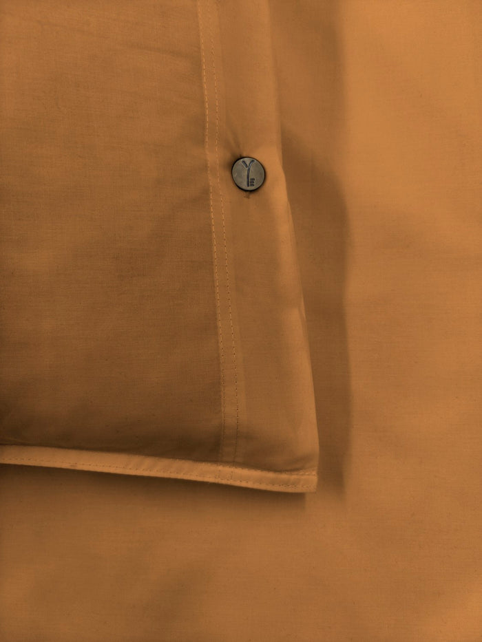 Yellow Dekbedovertrek Percale cognac brown