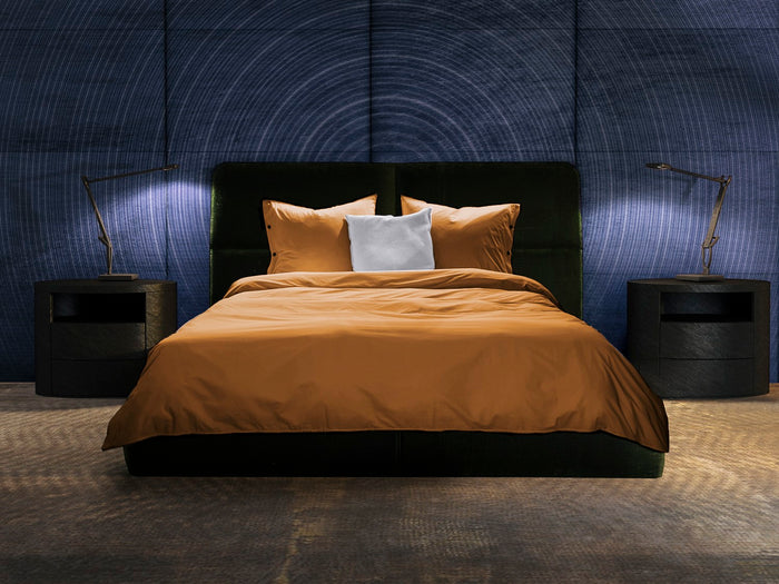 Yellow Dekbedovertrek Percale cognac brown