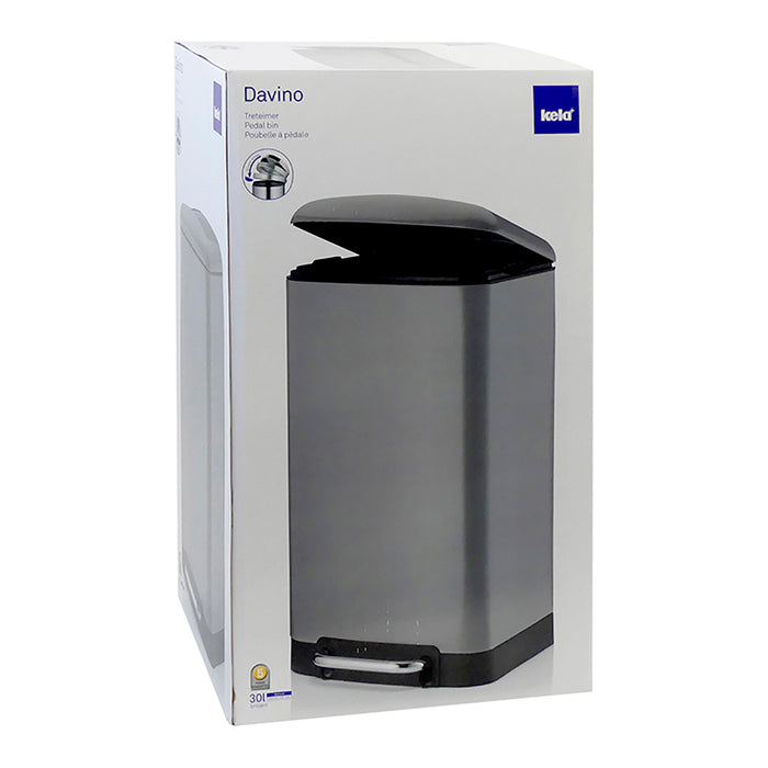 Kela Davino Pedaalemmer Silent Close 30 L - Grijs