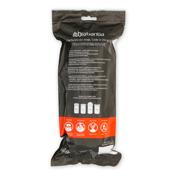 Brabantia Type H PerfectFit Jaarverpakking Afvalzak 50-60 Liter - 120 Stuks