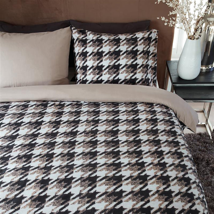 Rivièra Maison Pied de Poule Dekbedovertrek 240 x 220 cm - Zand