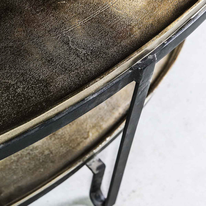 PTMD Mauro Ovale Salontafel - 96x58x44 cm - Aluminium|Ijzer - Zwart