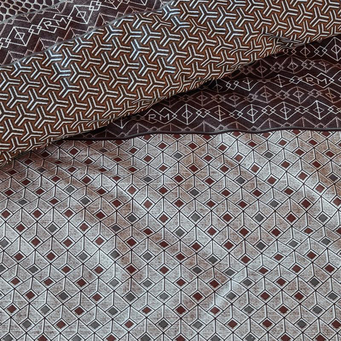 Rivièra Maison Retrograde Dekbedovertrek 140 x 220 cm - Bruin