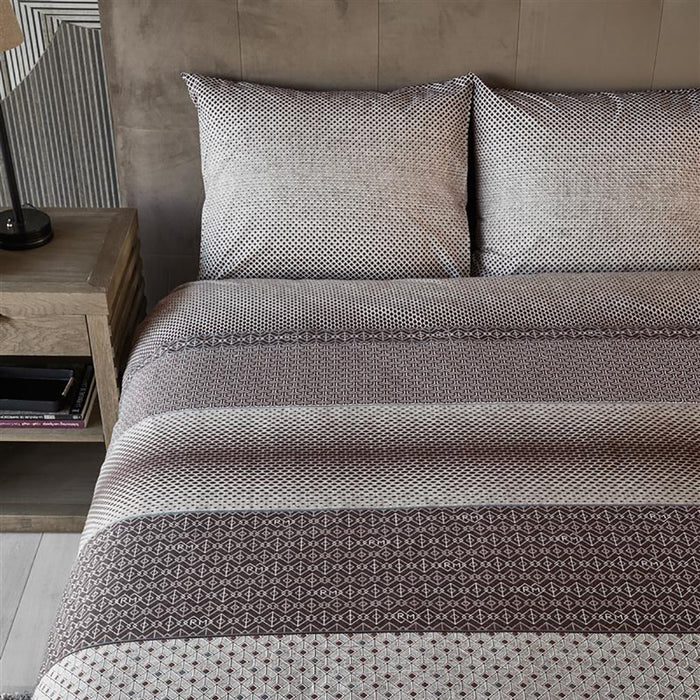 Rivièra Maison Retrograde Dekbedovertrek 140 x 220 cm - Bruin