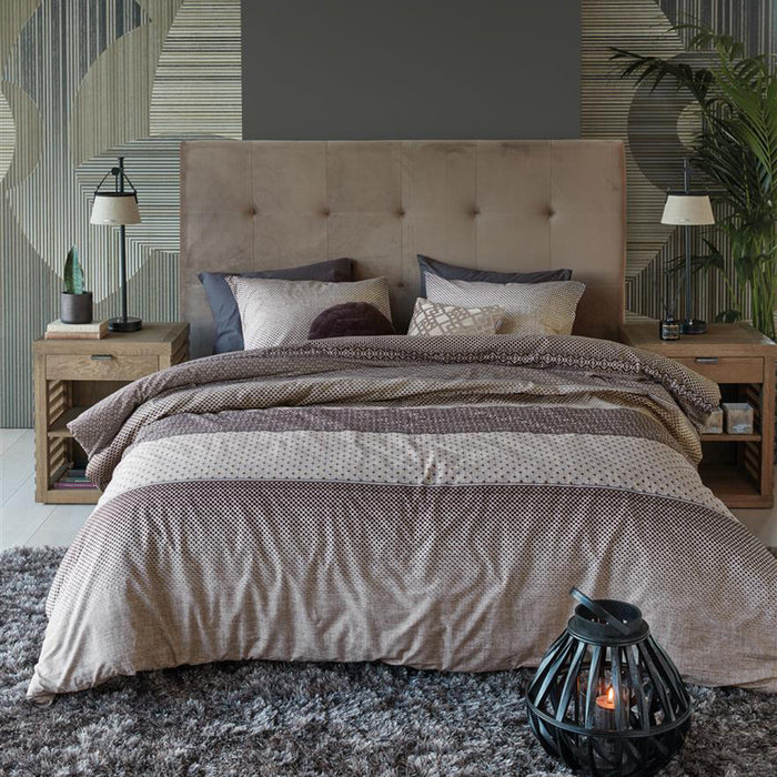 Rivièra Maison Retrograde Dekbedovertrek 140 x 220 cm - Bruin