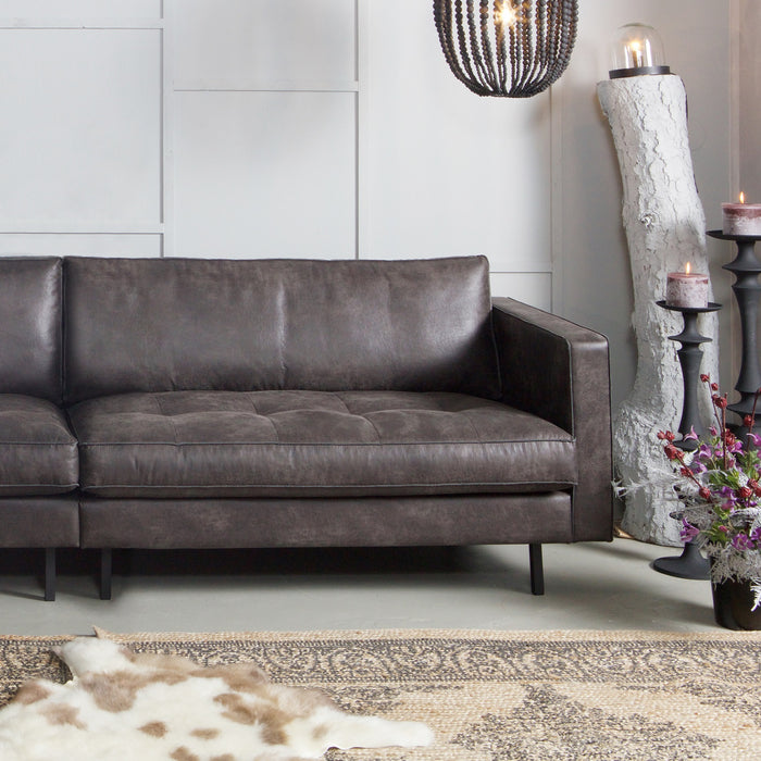 WOOOD Rodeo Classic 3-zitsbank - Eco-leder - Zwart