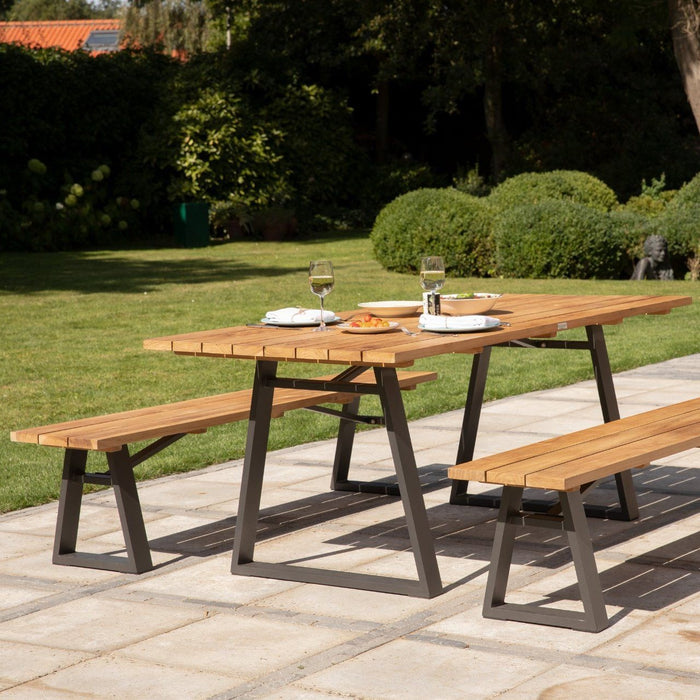 WOOOD Sydney Tuintafel - Teak|Metaal - Naturel - 75x185x90