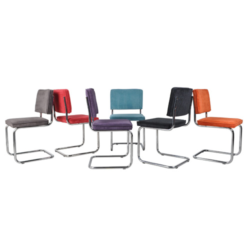 Zuiver Ridge Eetkamerstoel - Ribstof - Lichtblauw