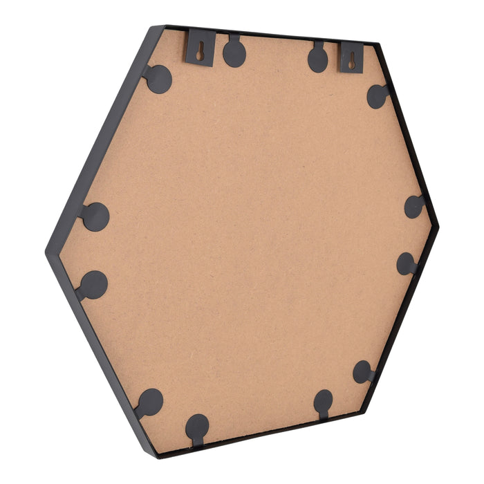 LOFT42 Wandspiegel Zeshoek Small - Zwart - 36x32