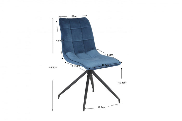 Furnihaus Eetkamerstoel Alex - Blauw - Set van 2