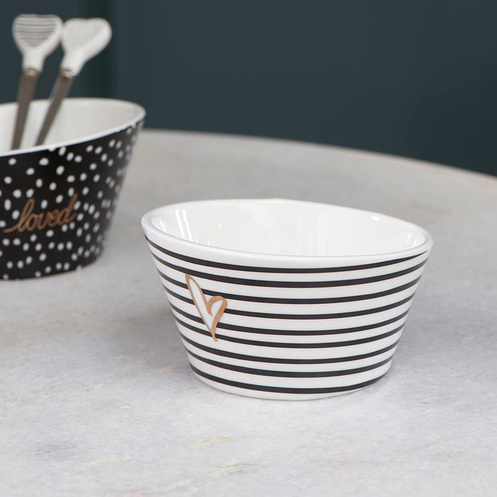 Riviera Maison Dots & Stripes Heart Bowl - 11.8x11.8x6.8 cm