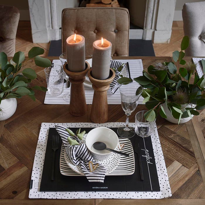 Riviera Maison Dots & Stripes Heart Bowl - 11.8x11.8x6.8 cm