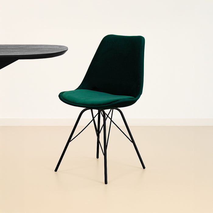 Kick kuipstoel Velvet - Donkergroen