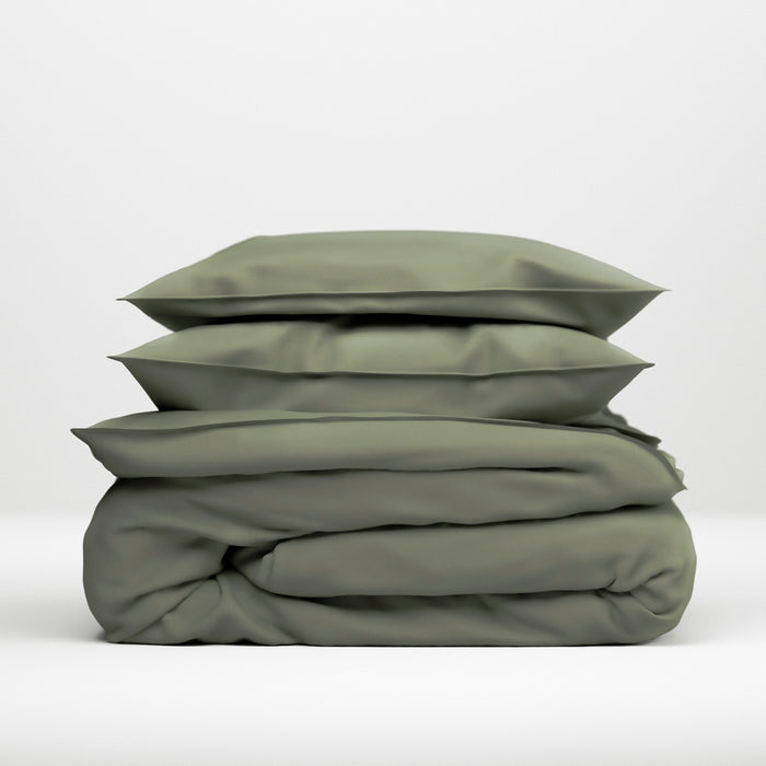 Zo Home Satinado Dekbedovertrekset Uni Katoen Satijn - army green