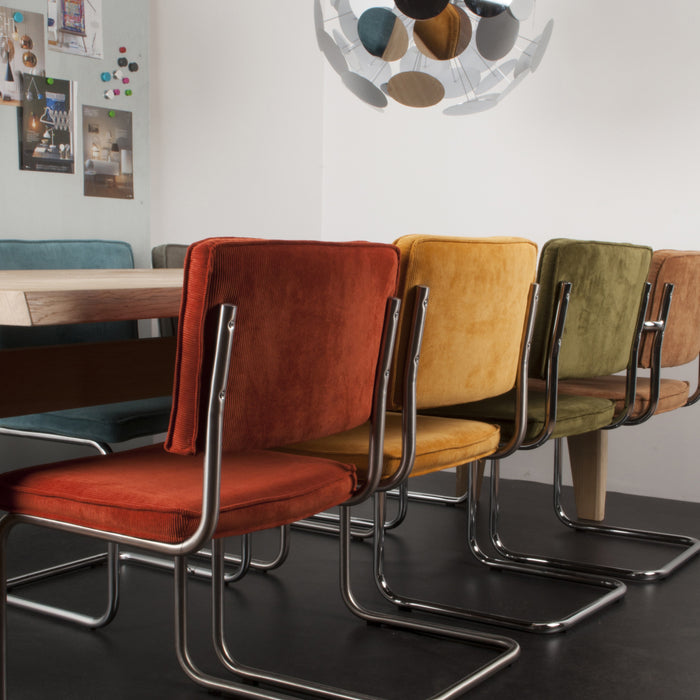 Zuiver Ridge Eetkamerstoel - Ribstof - Lichtgrijs