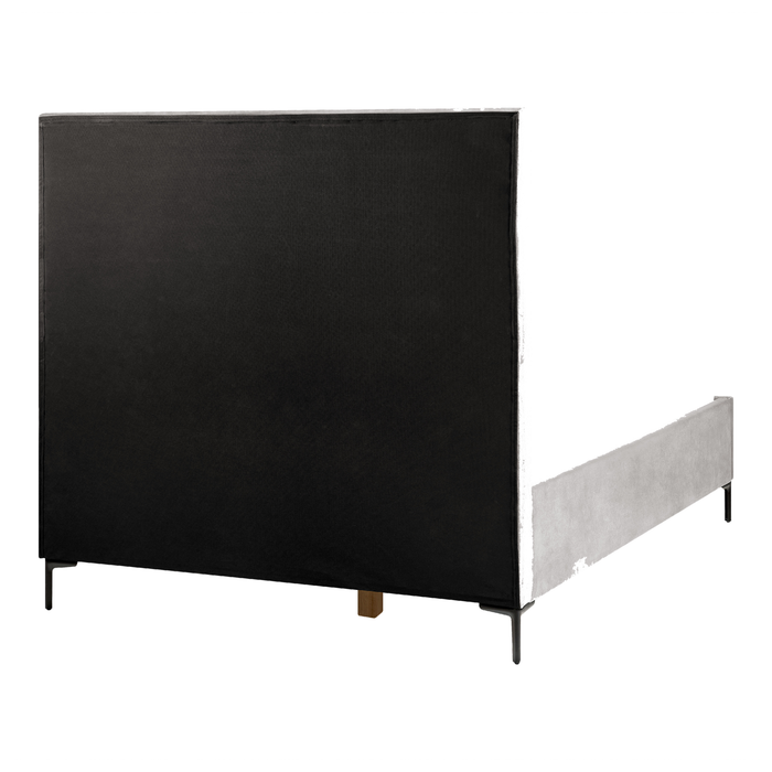 Beliani-SEZANNE -Bed met opbergruimte-Lichtgrijs-140 x 200 cm-Fluweel