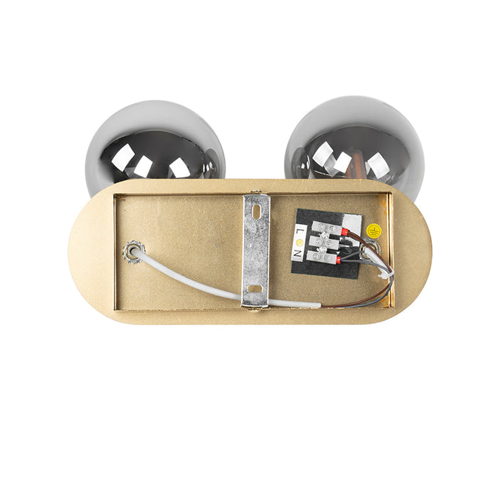 QAZQA Spot goud 2-lichts verstelbaar met smoke glass - Athens