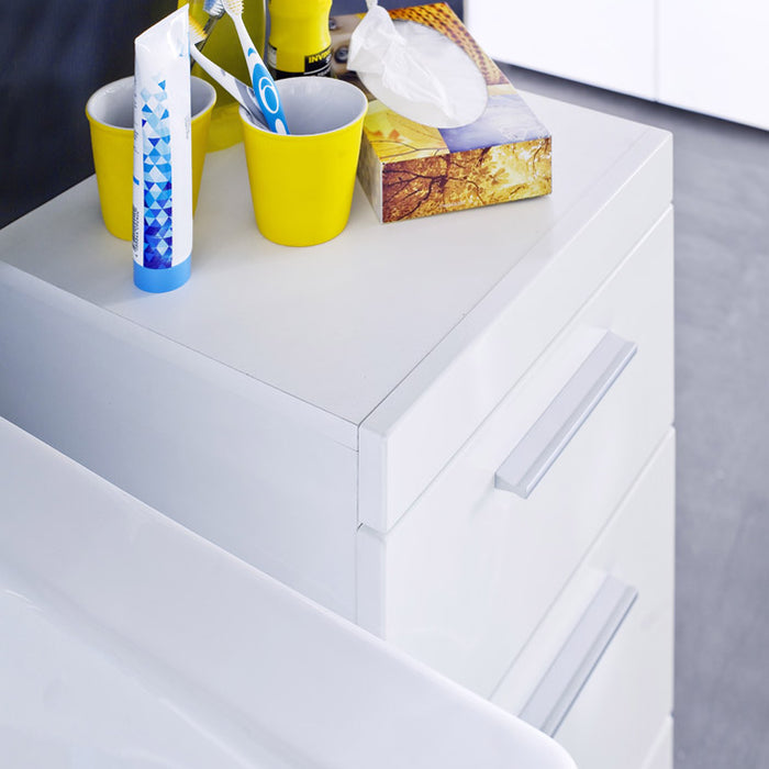 Hioshop AmandaMando badkamerkast 1 deur, 1 lade wit, wit hoogglans.