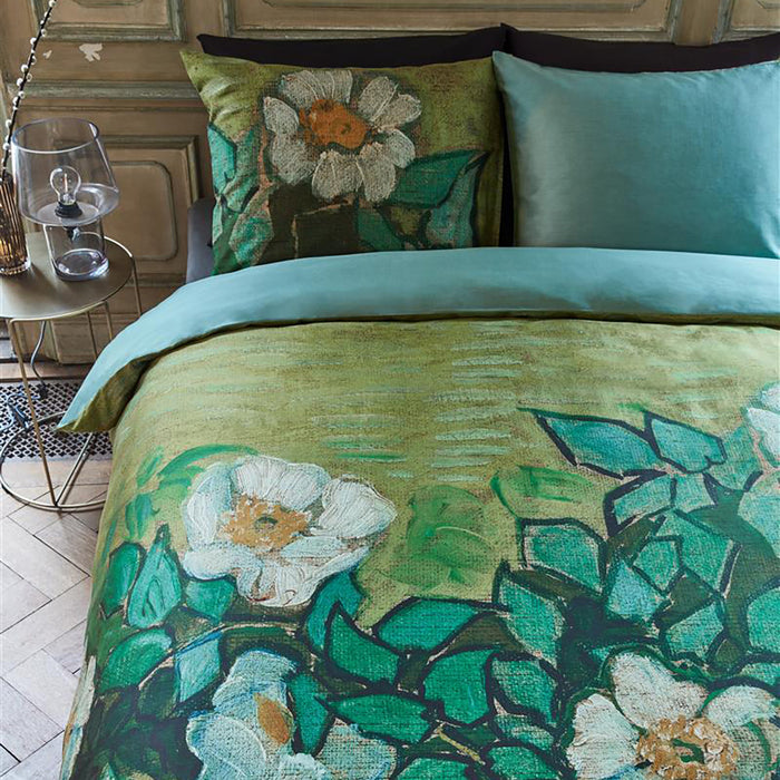 Beddinghouse x Van Gogh Museum Wild Roses Dekbedovertrek 240 x 200|220 cm - Groen