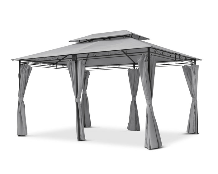 Luxe Stalen Paviljoen met LED-verlichting op zonne-energie - Grijs