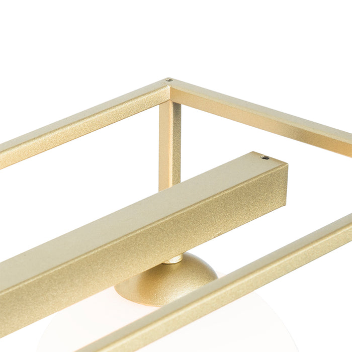 QAZQA Design hanglamp goud met wit glas 4-lichts - Aniek
