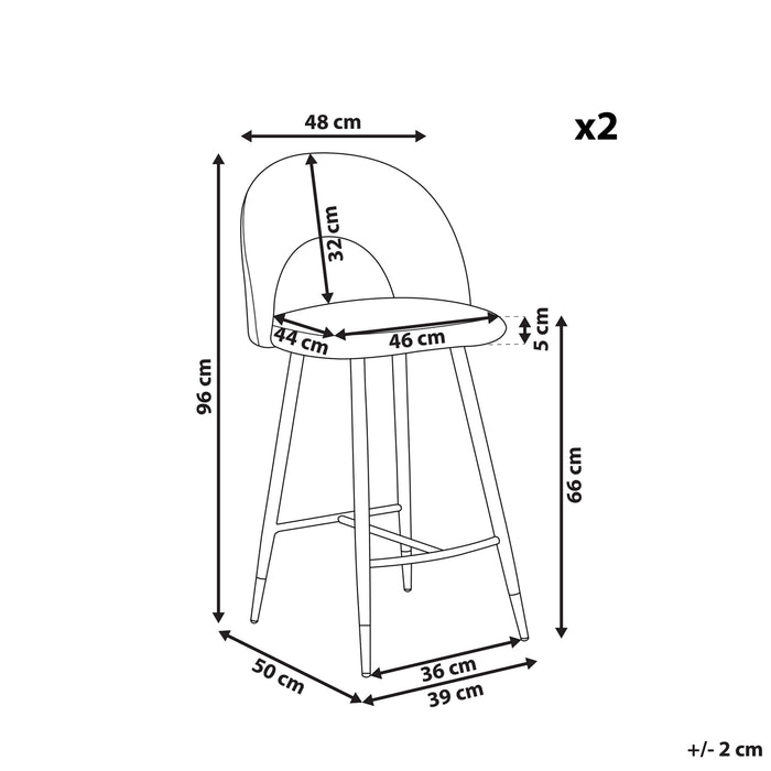 Beliani - FALTON - Barkruk - Beige - Fluweel