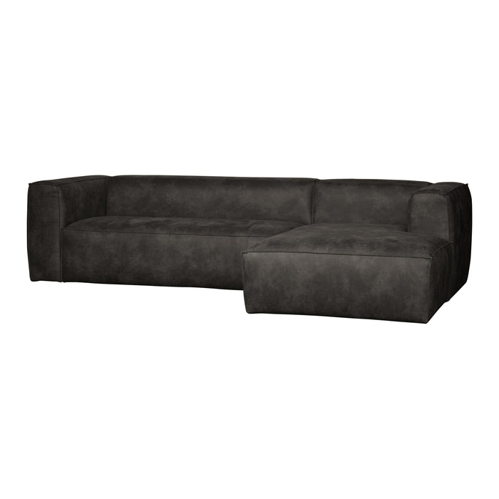 WOOOD Bean Hoekbank met Chaise Longue Rechts - Eco-leder - Zwart