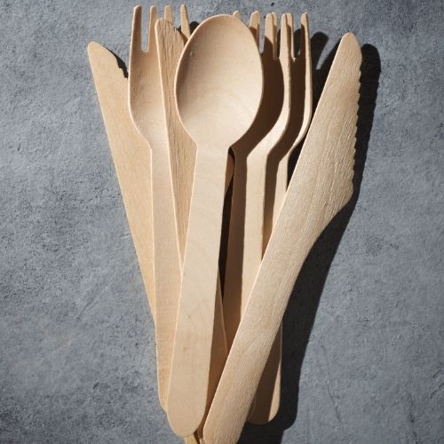 Orange85 Bestekset Hout wegwerp