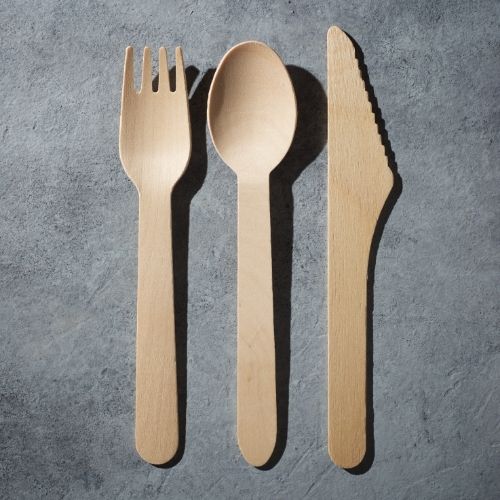 Orange85 Bestekset Hout wegwerp