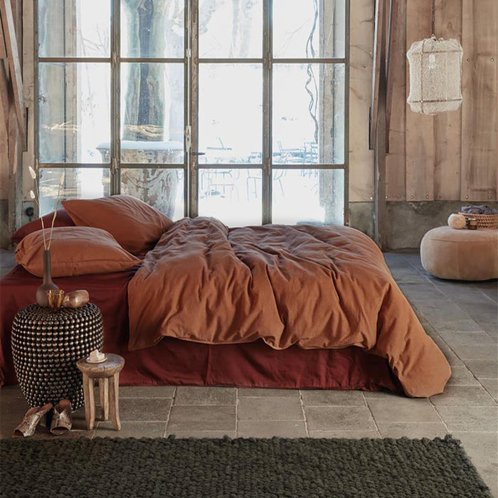 vtwonen Flanel Dekbedovertrek 240 x 220 cm - Terra