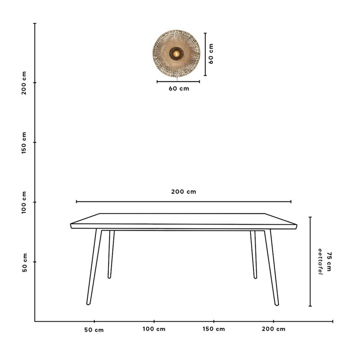 GOOD&MOJO Kalimantan Wandlamp Rond - Ø60cm - Naturel