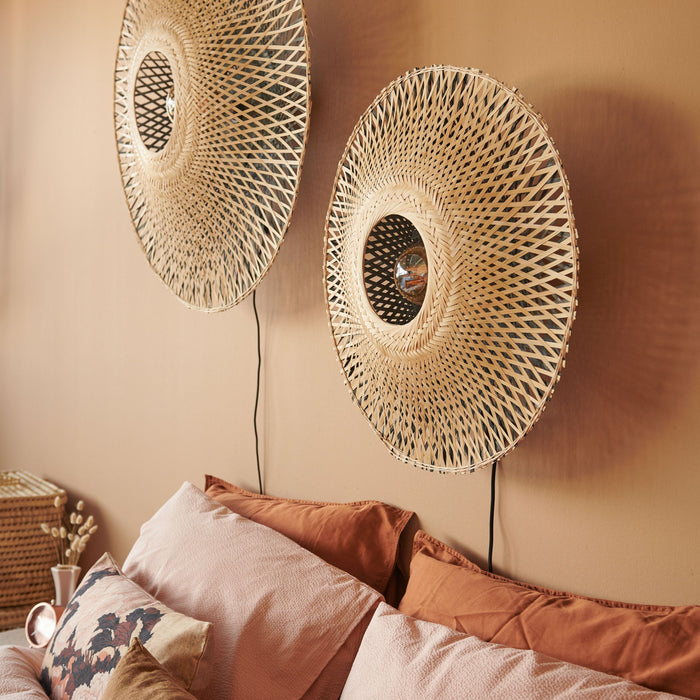 GOOD&MOJO Kalimantan Wandlamp Rond - Ø87cm - Naturel