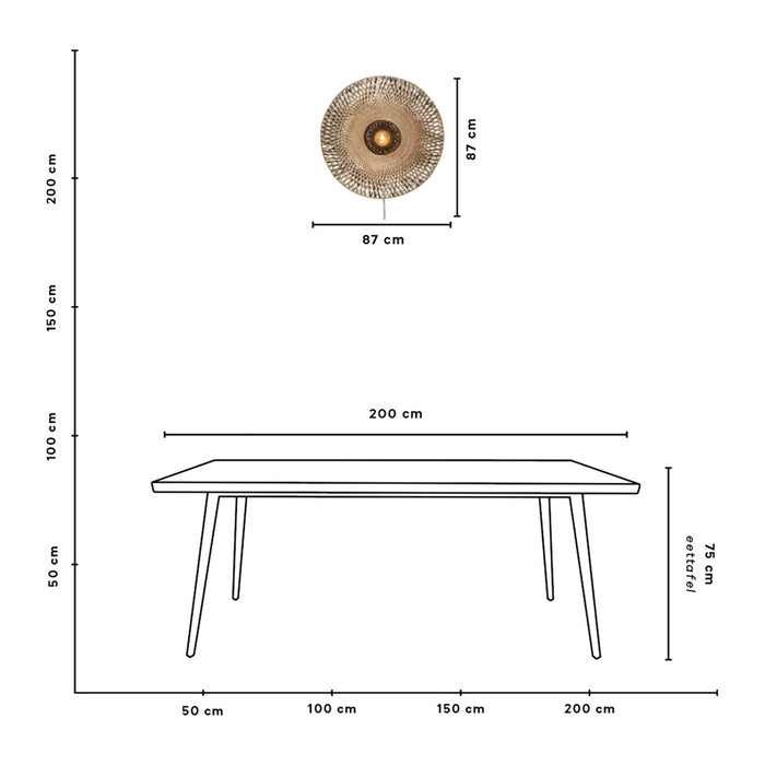 GOOD&MOJO Kalimantan Wandlamp Rond - Ø87cm - Naturel