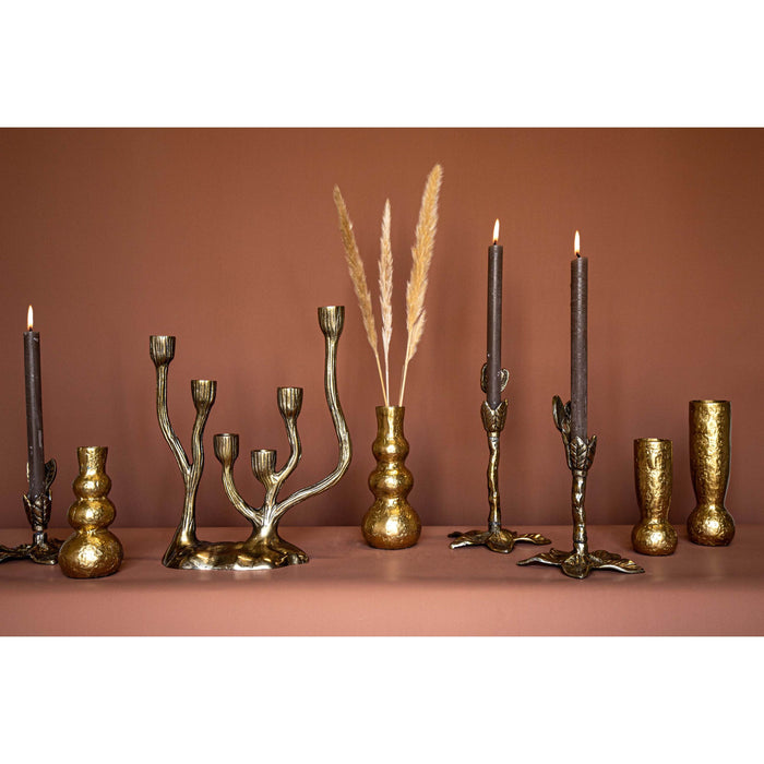 PTMD Shino Kandelaar - H14 x Ø15 cm - Aluminium - Goud