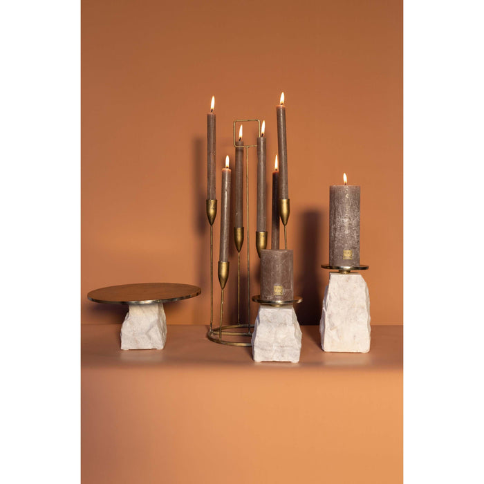 PTMD Shino Kandelaar - H14 x Ø15 cm - Aluminium - Goud