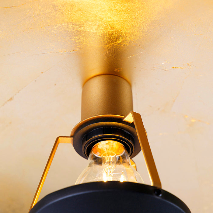 QAZQA Vintage plafondlamp zwart met goud 60 cm - Emilienne