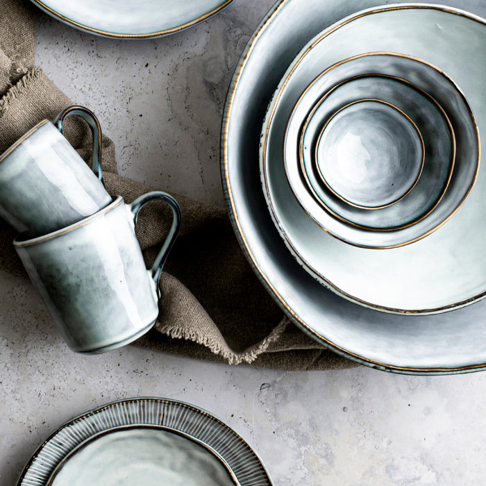 Dutch Rose Amsterdam Organic Kommen Ø 14 cm - Blauw - 4 st.