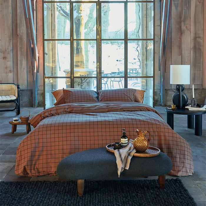 vtwonen Grid Dekbedovertrek 240 x 220 cm - Terra