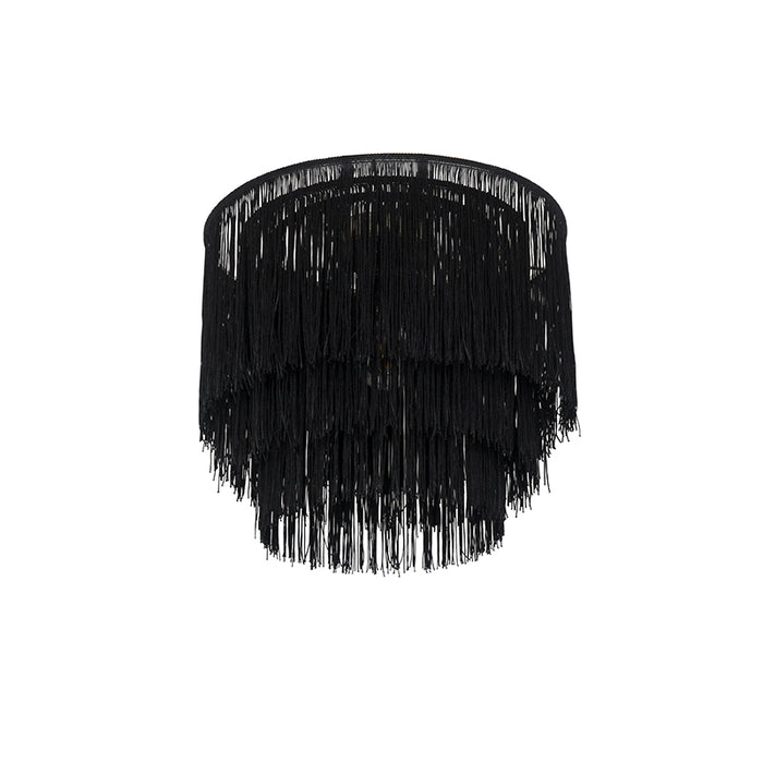 QAZQA Plafondlamp franxa - Zwart - Oosters - D 350mm