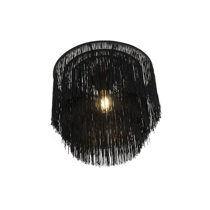 QAZQA Plafondlamp franxa - Zwart - Oosters - D 350mm
